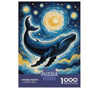 Puzzles De 1000 Pièces pour Adolescents Whale in Starry Night Sky Puzzle Jeux Relaxants Décoration Murale Cadeaux pour Les Amis Et La Famille 52x38cm/1000pcs