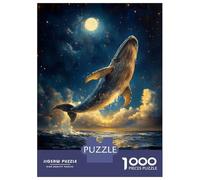 Puzzles De 1000 Pièces pour Adolescents Whale in The Night Sky Puzzle Jeux Relaxants Cadeaux pour Femmes Cadeaux De Noël Et d'anniversaire 52x38cm/1000pcs