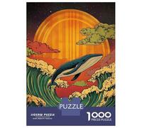 Puzzles De 1000 Pièces pour Adolescents Whale Jumping Wave Puzzles pour Adultes, Jouets Anti-Stress, Décoration Murale, Cadeaux d'anniversaire Et Cadeaux Uniques 52x38cm/1000pcs
