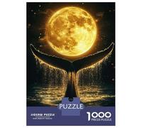 Puzzles De 1000 Pièces pour Adolescents Whale Tail Under Full Moon Casse-têtes pour Adultes, Jeu De Réflexion, Difficile, Amusant, Activités À La Maison 70x50cm/1000pcs