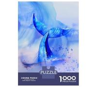 Puzzles De 1000 Pièces pour Adolescents Whale Tail Watercolor Puzzle Adulte Jeu Manuel Améliore La Mémoire Réduit Le Stress Cadeaux 70x50cm/1000pcs