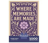 Puzzles De 1000 Pièces pour Adolescents Where Memories are Made Art Puzzles pour Adolescents, Jeu De Réflexion Amusant Et Humoristique, Cadeau d'anniversaire Unique 52x38cm/1000pcs