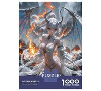 Puzzles De 1000 Pièces pour Adolescents White-Haired Demoness with Fire Puzzle Adulte Jeu Manuel Améliore La Mémoire Réduit Le Stress Cadeaux 38x26cm/1000pcs