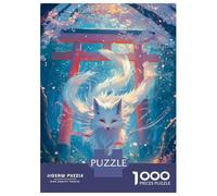 Puzzles De 1000 Pièces pour Adolescents White Kitsune Fox Spirit Puzzles pour Adultes Jeux Amusants Décoration Parfaite pour Un Anniversaire, Noël 38x26cm/1000pcs