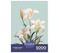 Puzzles De 1000 Pièces pour Adolescents White Lily Easter Flower Puzzles pour Adolescents Jeux Relaxants Course De Vitesse des Mains Aide À Stimuler Le Cerveau 70x50cm/1000pcs