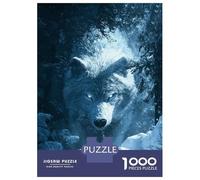 Puzzles De 1000 Pièces pour Adolescents White Wolf in Snowy Forest Puzzle Adulte Jeu Manuel Cadeaux pour Femmes pour Anniversaire, Noël 70x50cm/1000pcs