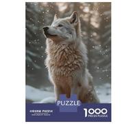 Puzzles De 1000 Pièces pour Adolescents White Wolf in Winter Forest Puzzle Adulte Jeu Familial Décoration Parfaite Activités Amusantes À La Maison 70x50cm/1000pcs