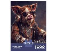 Puzzles De 1000 Pièces pour Adolescents Wild Hog DJ Puzzles pour Adolescents - Jeu Manuel pour Améliorer La Mémoire - Cadeaux pour Les Amis Et La Famille 38x26cm/1000pcs