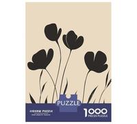 Puzzles De 1000 Pièces pour Adolescents Wildflowers Mid Century Black Puzzles pour Adolescents, Jouets Anti-Stress, Cadeaux pour Femmes, Cadeaux Anti-Stress 70x50cm/1000pcs