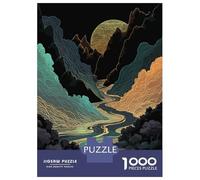 Puzzles De 1000 Pièces pour Adolescents Winding River Landscape Puzzles pour Adolescents Jeux Relaxants Course De Vitesse des Mains Aide À Stimuler Le Cerveau 70x50cm/1000pcs