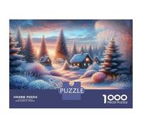 Puzzles De 1000 Pièces pour Adolescents Winter Wonderland Scene Puzzle Jeux De Famille Décoration Intérieure Cadeaux d'anniversaire Uniques 70x50cm/1000pcs