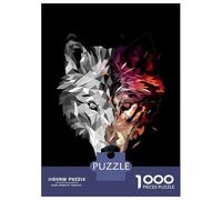 Puzzles De 1000 Pièces pour Adolescents Wolf Low Poly Abstract Puzzle pour Adultes Jouet Décoration Murale Défi Difficile À Compléter 52x38cm/1000pcs