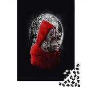 Puzzles De 1000 Pièces pour Adolescents Wolf Mask Halloween Costume Puzzles pour Adultes Assemblage De Motifs Stimule Le Cerveau Jeu Stimulant 38x26cm/1000pcs