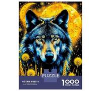 Puzzles De 1000 Pièces pour Adolescents Wolf Moon Dandelions Puzzles pour Adultes Jeux Relaxants Cadeaux pour Femmes Interaction Parent-Enfant 70x50cm/1000pcs