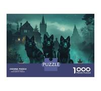 Puzzles De 1000 Pièces pour Adolescents Wolf Pack in Moonlit Forest Puzzle pour Adolescents Améliore La Mémoire Stimulant À Compléter Apprentissage Jouets Éducatifs 52x38cm/1000pcs