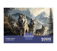 Puzzles De 1000 Pièces pour Adolescents Wolf Pack in Mountain Landscape Puzzles pour Adultes, Jouets Anti-Stress, Défi Difficile, Cadeaux d'anniversaire Et Cadeaux Uniques 38x26cm/1000pcs