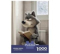 Puzzles De 1000 Pièces Pour Adolescents Wolf Reading A Book on A Toilet Poster, Picture, Metal Print, Paint by Creed Puzzles Pour Adultes Vacances À La Maison Tuer Le Temps Entraîner Son Cerveau Et Se