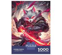 Puzzles De 1000 Pièces pour Adolescents Wolf Samurai with Red Sword Puzzles pour Adultes, Jouets Anti-Stress, Décoration Murale, Cadeaux d'anniversaire Et Cadeaux Uniques 52x38cm/1000pcs
