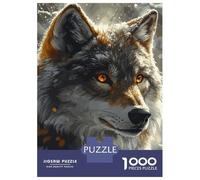Puzzles De 1000 Pièces pour Adolescents Wolf with Fiery Eyes Puzzle À Monter Soi-même, Jouets pour S'amuser en Famille, Cadeau d'anniversaire Ou De Noël 38x26cm/1000pcs