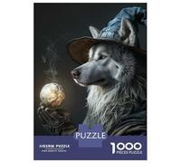 Puzzles De 1000 Pièces pour Adolescents Wolf Wizard with Magic Orb Puzzle Jeux Relaxants Une Œuvre d'art Cadeaux d'anniversaire Uniques 52x38cm/1000pcs