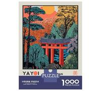 Puzzles De 1000 Pièces pour Adolescents Yayoi Kusama Landscape Retro Exhibition Poster Puzzle pour Adultes Jeux Amusants Décoration Murale Cadeaux Uniques pour Anniversaire Et Noël 38x26cm/1000pcs