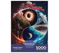 Puzzles De 1000 Pièces pour Adolescents Yin and Yang Fantasy Art Puzzle pour Adolescents - Défi Difficile - Jeu Éducatif - Amusant en Famille Et Soirée Jeux 38x26cm/1000pcs