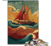 Puzzles de 1000 pièces pour Adultes, à partir de 14 Ans, thème Bateau naviguant sur la mer Casse-tête Familial, Cadeaux de Noël et d'anniversaire (26x38cm)