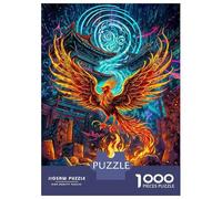 Puzzles De 1000 Pièces pour Adultes A Phoenix Rises from Fire Puzzle Adulte Jeux Relaxants Défi Difficile Aide À Exercer Le Cerveau 52x38cm/1000pcs