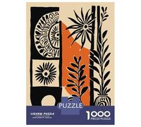 Puzzles De 1000 Pièces pour Adultes Abstract Botanical Illustration with Geometric Shapes Puzzles pour Adultes Jeux De Détente Cadeau d'anniversaire Cadeaux De Noël 70x50cm/1000pcs