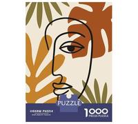 Puzzles De 1000 Pièces pour Adultes Abstract Face with Tropical Leaves Puzzles pour Adultes - Anti-Stress - Difficile Et Stimulant - Amusant en Famille Et Soirée Jeux 70x50cm/1000pcs