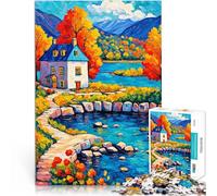 Puzzles de 1000 pièces pour Adultes Accueil Rivière Nature Art Jouets Anti-Stress Chaque pièce est Unique - Jeu Familial Stimulant et Amusant 50x70cm
