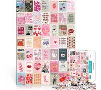 Puzzles de 1000 pièces pour Adultes Affiche de Couture esthétique Girly Jeu de Quiz Convient pour la décoration de Bureau 38x26cm