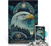 Puzzles de 1000 pièces pour Adultes Aigle aux Couleurs fantastiques Jouets à Faire soi-même Cadeau d'œuvre d'art 52x38cm