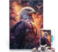 Puzzles de 1000 pièces pour Adultes “Aigle dans la forêt Cosmique” Fait de Bois,pour Les 14 Ans et Plus Casse-tête pour Améliorer l'amour Entre Les Couples。Taille:50x75cm/19.6x29.5pouce