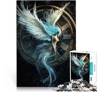 Puzzles de 1000 pièces pour Adultes Ange du Temps Fait de Bois pour Les 14 Ans et Plus Jeu de défi Unique Jeux de Famille Cadeaux de Noël et d'anniversaire。Taille：50x75cm/19.68x29.52pouce