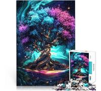 Puzzles de 1000 pièces pour Adultes Arbre de Vie Lumineux Fabriqué en Carton Convient aux 14 Ans et Plus Jouets de Jeu Car C'est Un pour Toute la Famille。Taille：26x38cm/10.24x14.96pouce