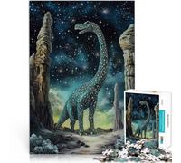 Puzzles de 1000 pièces pour Adultes Art coloré des Dinosaures Fabriqué en Carton pour Les 14 Ans et Plus Jouets à Faire soi-même Cadeaux Uniques pour Anniversaire et Noël。Taille：38x52cm