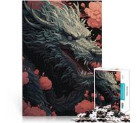 Puzzles de 1000 pièces pour Adultes Art du Dragon Japonais Dangereux Jeu Stimulant Chaque pièce est Unique - Jeu Familial Stimulant et Amusant 38x26cm