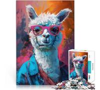 Puzzles de 1000 pièces pour Adultes Art du Lama alpaga Jeux éducatifs Décoration d'intérieur Anniversaire et Cadeaux Uniques 38x26cm