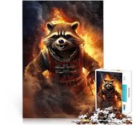 Puzzles de 1000 pièces pour Adultes Art du Raton Laveur Fabriqué en Carton pour Les 14 Ans et Plus Jeu de décoration d'intérieur Bon Cadeau。Taille:38x52cm/14.96x20.47pouce