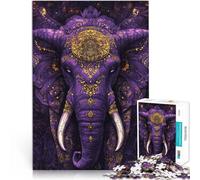 Puzzles de 1000 pièces pour Adultes Art du Roi éléphant Fait de Papier,Convient aux 14 Ans et Plus Casse-tête Offrir en Cadeau à Toute la Famille。Taille:26x38cm/10.24x14.96pouce