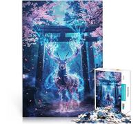 Puzzles de 1000 pièces pour Adultes Art du sanctuaire sacré des Cerfs Fait de Bois pour et à partir de 14 Ans et Plus Jeu de défi Unique Offert en Cadeau à Toute la Famille。Taille：50x75cm