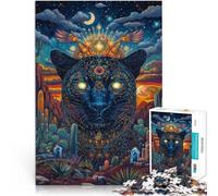 Puzzles de 1000 pièces pour Adultes Art Fantastique de la Panthère Noire Jeux Amusants Cadeau d'anniversaire, Cadeaux, décoration Murale 50x70cm