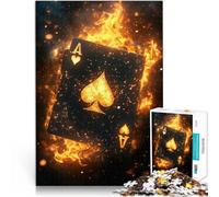 Puzzles de 1000 pièces pour Adultes As de Pique en feu Défi Difficile pour soulager Le Stress Œuvre d'art 52x38cm