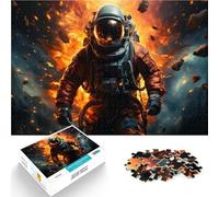 Puzzles de 1000 pièces pour Adultes Astronaute en Flammes Entraînez Votre Cerveau et Vos Mains décoration Murale 52x38cm