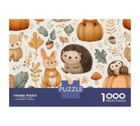 Puzzles De 1000 Pièces pour Adultes Autumn Forest Animals Pattern-1 Puzzle Jeu Familial Décoration Murale Cadeaux Uniques pour Anniversaire Et Noël 70x50cm/1000pcs