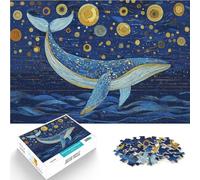 Puzzles de 1000 pièces pour Adultes “Baleine Mosaïque Nuit Océan” Fait de Bois，Convient aux Personnes âgées de 14 Ans et Plus pour s'amuser en Famille Jeu éducatif pour Anniversaire et Noël。