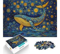 Puzzles de 1000 pièces pour Adultes Baleine sous l'océan étoilé Fabriqué en Carton Convient aux 14 Ans et Plus Jeux de détente Améliorer l'amour Entre Les Couples。Taille:26x38cm/10.24x14.96pouce
