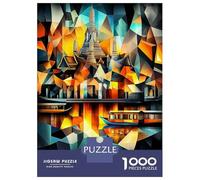 Puzzles De 1000 Pièces pour Adultes Bangkok Cubist Reflections - Modern Geometric Cityscape Puzzle Anti-Stress, Jouet De Décoration Intérieure, Difficile Et Stimulant 70x50cm/1000pcs