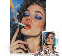 Puzzles de 1000 pièces pour Adultes Beauté fumante Fait de Bois，pour Les 14 Ans et Plus Jouets stimulants Car C'est Un pour Toute la Famille。Taille：50x75cm/19.6x29.5pouce